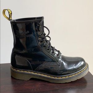 Dr. Martens women black shiny boots size 7